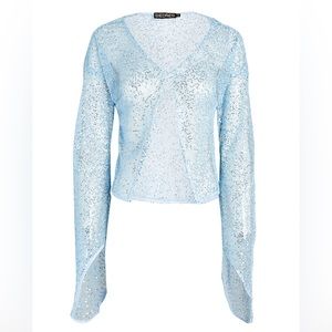 NWT SIEDRES Calli Sequined Fishnet Top - Size S